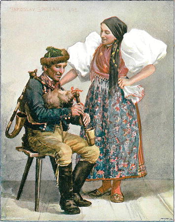 Dudák na národopisné výstavě 1895